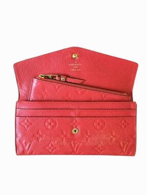 Louis Vuitton Empreinte Curieuse Wallet Red Long Wallet w Zip Insert